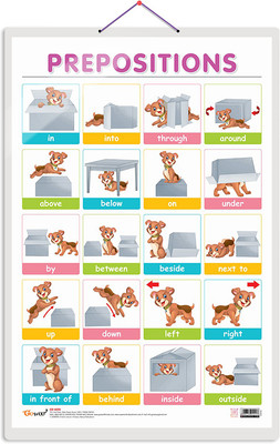 GO WOO PREPOSITIONS Educational chart with Big font and Dust resistant Lamination(Purple)