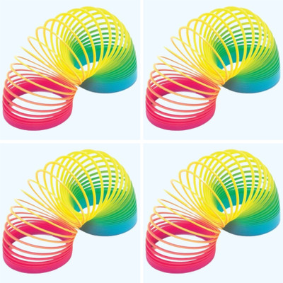 SHIVANGI LIGHTS 4psc spring rings rainbow colour for kids play fun enjoy memories build(Multicolor)