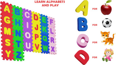 HighRoof eva puzzle mat Non Toxic Alphabets & Numbers learning toy and kids ,baby 36 pcs(Multicolor)