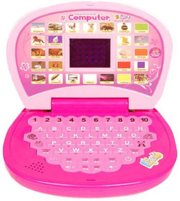 Just97 EDUCATIONAL LAPTOP WITH MUSIC NUMERIC & ALPHABET WITH SCREEN(Pink)