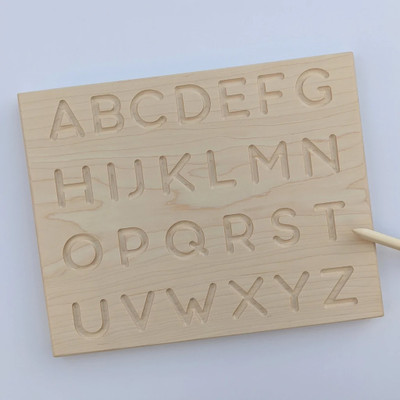 HIGHSEAS Learning Toys ABC Trace Letters Capital Alphabet Writing Practice Tracing Boards(Beige)