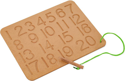 SHALAFI Educational Tracing Board for Kids 1-20 Counting Practice tracing Writing Slate(Beige)