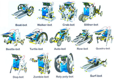 Zuuluzrs Solar Powered Solar Robots Learning Educational Toys Kit Charged by The Sun(Multicolor)