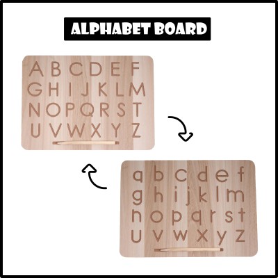 RAINBUD Capital and Small Word Abcd English Alphabet Tracing Board And Dummy Pencil(Brown, White)