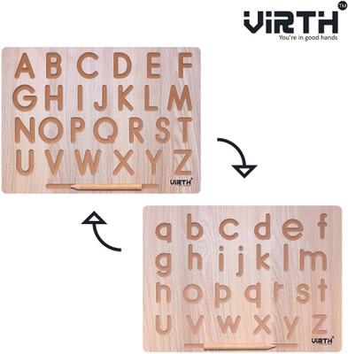 Virth Wooden English Alphabets and Learning Educational Board for Kids(Brown)
