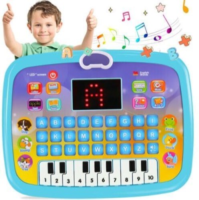 Pepstter Educational Learning Kids Laptop Tablet Computer Plus Piano with led Screen(Multicolor)