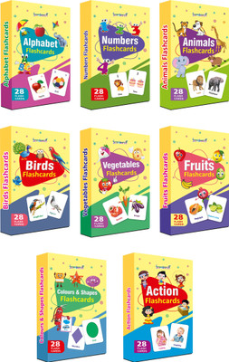 gurukanth Premium Flash Cards for Kids Early Learning (Combo Set of 8) | Montessori Toys(Multicolor)