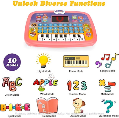Zenex store Educational Kids Laptop Tablet with Piano - Learn Play Explore in One Fun Device(Multicolor)