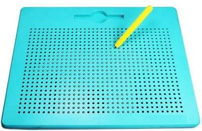 Toyporium Magnetic Drawing Pad with Stylus Pen & 10 Pattern Card for Kids 380 Magnets Toy(Multicolor)