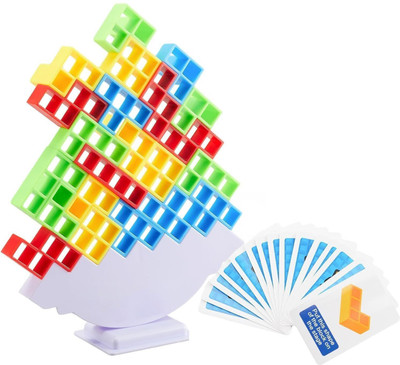 NOHUNT Tetra Tower Stacking Blocks Balance Game,Swing Stack Balance Building Block 32Pc(Multicolor)