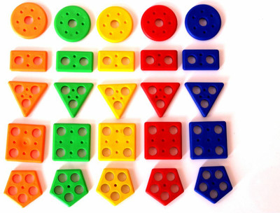 BHVMEY Educational Early Learning Geometric Column Puzzle, Stacker Shape Blocks(Multicolor)