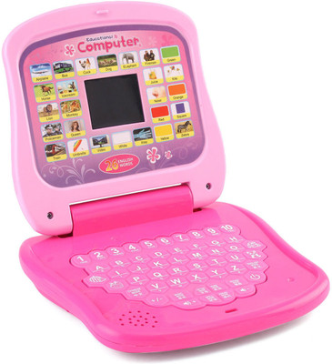 Play Nation Electronic Laptop with LED Screen&Sound for Kids|Alphabet & Numbers Learning Toy(Pink)