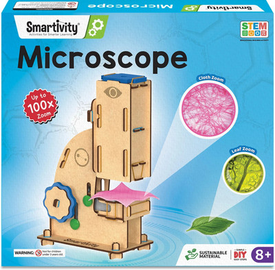 Smartivity Microscope 100x Zoom Science STEM DIY Fun Toys, Educational & Construction based Activity Game for Kids 8 to 14, Gifts for Boys & Girls, Learn Science Engineering Project, Made in India(Multicolor)