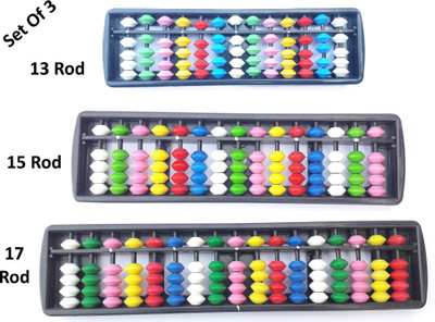 zenika Abacus Set of 3 HIGH QUALITY 13, 15, 17 Rod Learning Toys for kids(Multicolor)