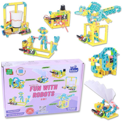 WitBlox Fun with Robots Kit Arduino Compatible Motors & Machines, STEM Robotics(Multicolor)