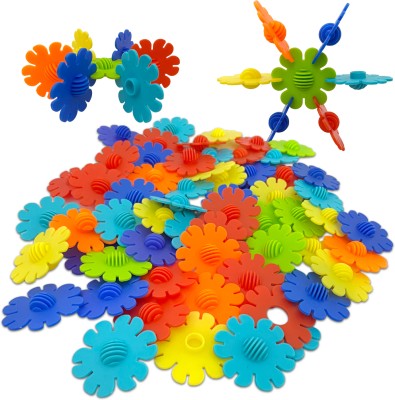 I Play Flower Linking Puzzle, interlocking Set of 80 Pcs(Multicolor)