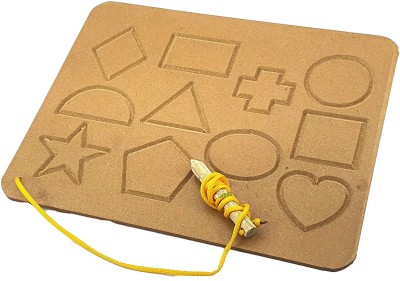 Plus Shine Geometric Shape Learning Slate Writing Practice Shapes Tracing Boards for Kids(Beige)