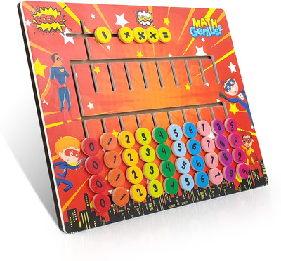 SPEEDFOX Math Genius Educational Math Board – Learn Numbers & Arithmetic with Fun(Age 3+)(Red)