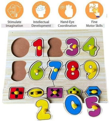 RPC99 WoodenLearning Educational Board 0 To 9 Number Counting For Kids(Multicolor)