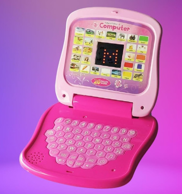 MY BABY LOVE A PERFECT CARE Laptop Computer Toy|Alphabet & Number Chart with LED Display(Pink)