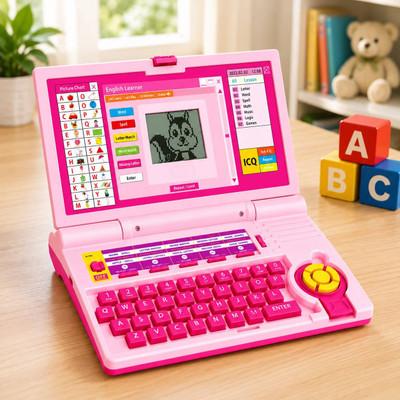 Vincenzo Toys Kids Laptop Computer Toy Electronic Alphabet Number Learning & Educational Toy(Pink)