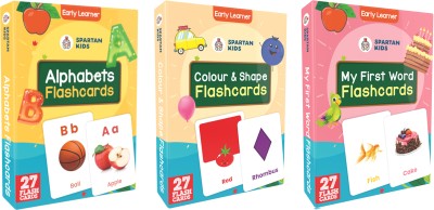 spartan kids Alphabet, My First Word, Colour & Shape Easy Learning For Kids Flash cards(Multicolor)
