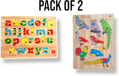 VSINDIA Combo Of Colorful Small abc with Birds Name Puzzle Board for kids(Multicolor)