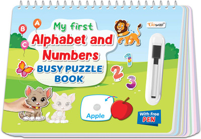 GO WOO My First Alphabet and Numbers Busy Puzzle Book Activity book for Pre-school kids(Green)