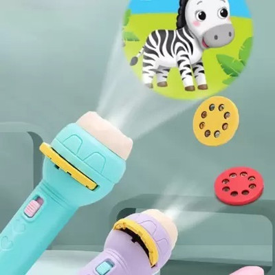 jmv Mini Slide Projector Flashlight Torch, Kids Projection Light Toy (Multicolor)(Multicolor)