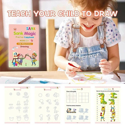 Labhimpex 343-Magic Practice Copy s Set Of 4 Magic Writing & Drawing s Kit A257-3-2443-A(Multicolor)
