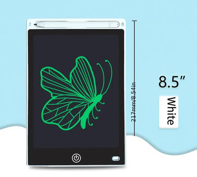 Navrang 8.5 inch LCD E-Writer Electronic Writing Pad/Doodle Board/Tablet Drawing Board(White)