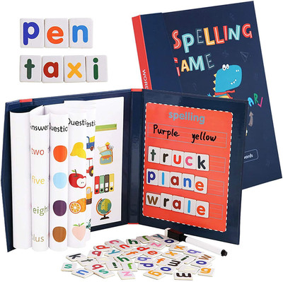 Poohan Educational Toy MAGNETIC Spelling Learning Letters ABCD Game Word Formation Game(Multicolor)