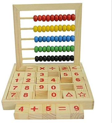 Little Mind Abacus Kit and Math with Wooden Building Blocks(Multicolor)