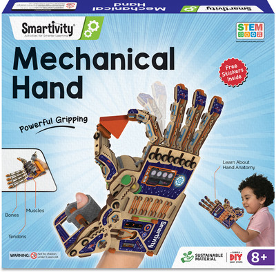 Smartivity Robotic Mechanical Hand STEM DIY Fun Toys, Educational & Construction based Activity Game for Kids 8 to 14, Gifts for Boys & Girls, Learn Science Engineering Project, Made in India(Multicolor)