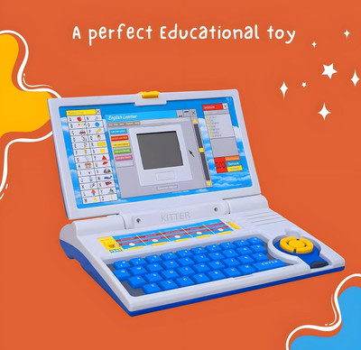 OCFI English Learner Laptop Toy for Kids - Notebook Laptop with Mouse(Blue)