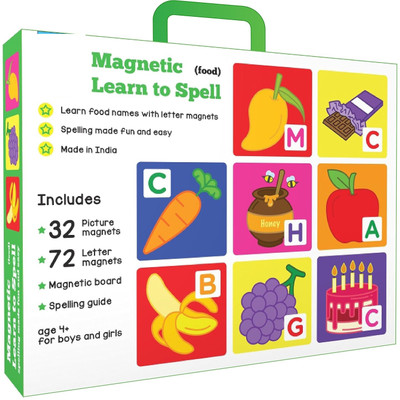 zokato Magnetic Learn To Spell With 32 Picture Magnets & 72 Letter Magnets(Green)