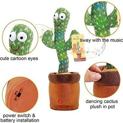 FINARO & company Cactus Wriggle & Singing Recording Repeat What You Say Funny Educatio(Multicolor)