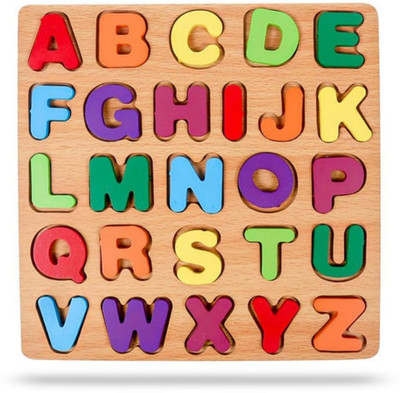 Bloombec Wooden Educational Creative learning A To Z English Alphabets Board Puzzle(Multicolor)