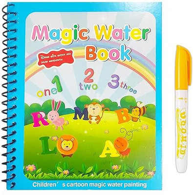HK Toys Magic Water Quick Dry Book Learning Toy and with Magic Doodle Pen Set of 1(Multicolor)