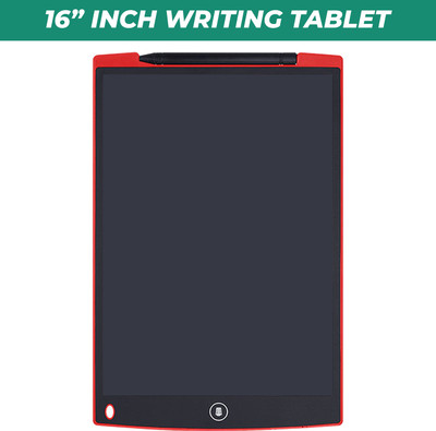 MOBIZAC LCD Writing Tab 16 Inch, Kids Writing Board Slate with Pen for Writing & Drawing(Red, Black)