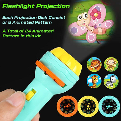 CrazyBuy Mini Slide Projector Flashlight Torch,Kids Projection Light Toy_new(Multicolor)