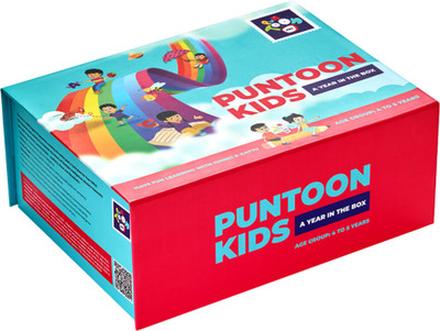 PunToon Kids A Year In The Box Activity Toys | Junior KG Learning Kit for Kids 4+ Years(Blue)