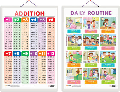 GO WOO Pack of2 ADDITION and DAILY ROUTINEcharts(White)