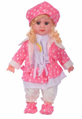 Amaxone Baby Poem Doll Looking Musical Rhyming Babydoll, Laughing and Singing Soft Doll(Pink)