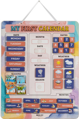 My First Calendar Board For Kids Preschool Wall Hanging Learning Calendar Board Paper Print(11.5 inch X 14.5 inch)