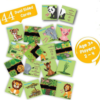 MUMMA MALL Animal Kingdom Hook & Loop Learning Cards for Kids(Multicolor)
