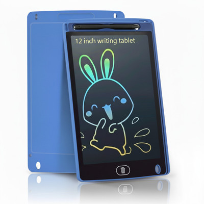 Carlos Colorful Line 12 inch E-Writer Board for Kids Fun & Drawing(Blue)