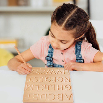 FORSIKHA Alphabets Tracing boards for kids to improve handwriting- learning toy-Brown(Multicolor)
