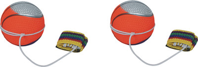 BKDT Marketing YoYo Ball Wrist Stringed Rubber Ball -Throw - Bounce - 2 pc(Multicolor)