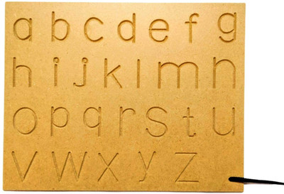 Plus Shine Learning Educational Small Alphabet Tracing Board Practice Hand Writing Slates(Beige)